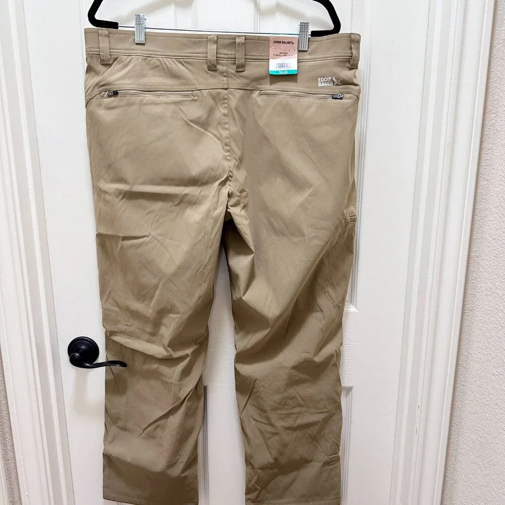 Eddie Bauer Men's Rainier Fleece Lined Pant Size 40X32 Tan Stretch Fit (NEW) - Picture 12 of 16